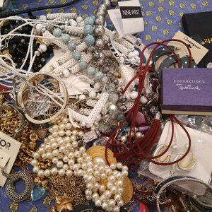 4lb lot designer costume jewelry mystery box No junk!  Wearable or for resale.